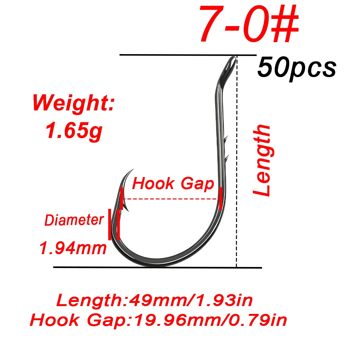 Nova Octopus Baitholder Hooks – 2X Sharp Barbed Beak Hooks, Closed Eye Saltwater (50pc) Size 7-0 50PCS Nova Fishing & Outdoors