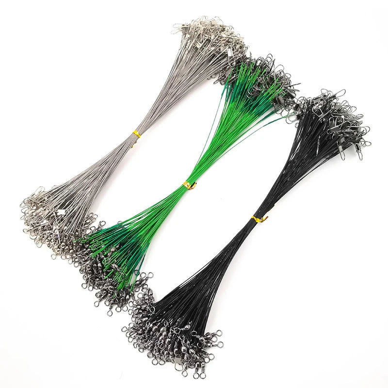 Nova Anti-Bite Steel Wire Leaders (10-100 Pack) – With Swivels & Snaps Nova Fishing & Outdoors