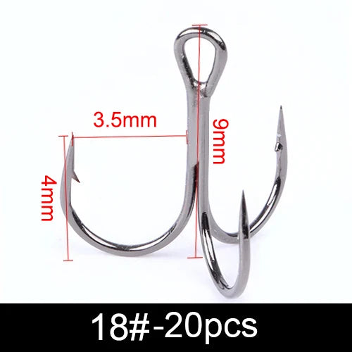 Nova Super Sharp Treble Hooks – High Carbon Steel Barbed Lure Hooks, Sizes 3/0–#14 (10/20-Pack) 18 Nova Fishing & Outdoors