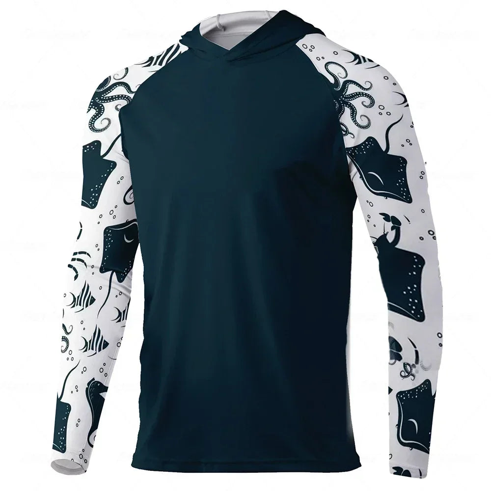 UPF 50+ UV Protection Long Sleeve Hooded Fishing Shirt TM687 Nova Fishing & Outdoors