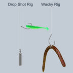Nova Drop Shot Hooks – Bulk High Carbon Steel Worm Hooks for Bass & Perch (50pc)