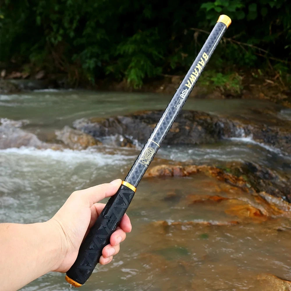 BAKAWA Ultralight Hard Carbon Fiber Hand Fishing Rod Telescopic 3.6M 4.5M 5.4M 6.3M 7.2M Stream Pole Mini Travel Carp Tackl Nova Fishing & Outdoors