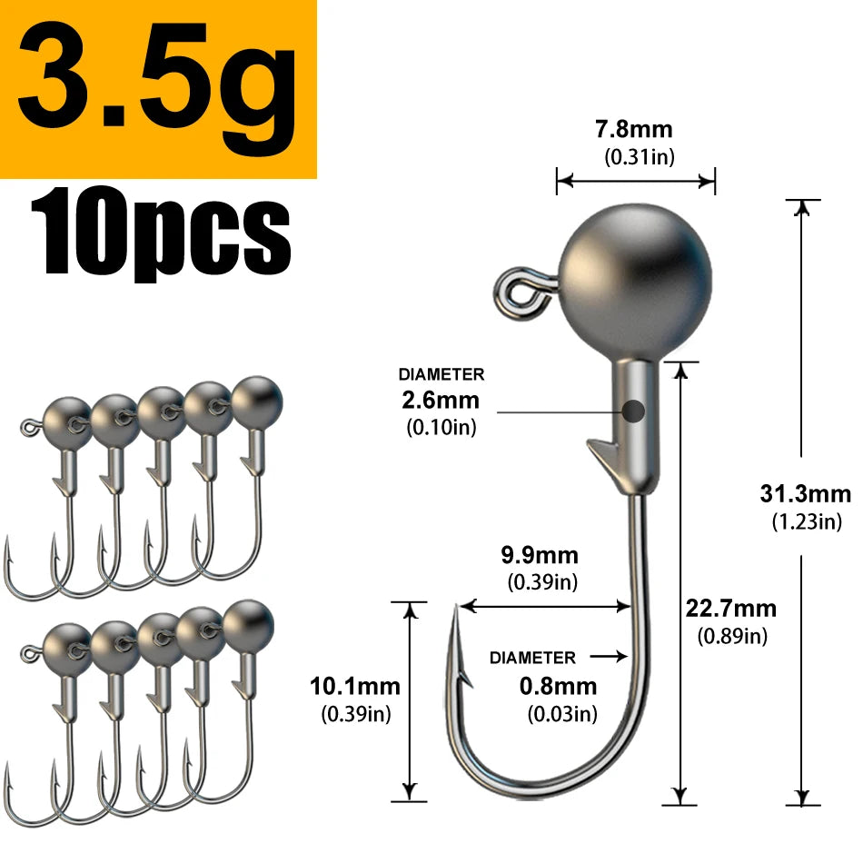 Crank Jig Head Fishing Hooks – 1g to 28g Weight Range 3.5g Nova Fishing & Outdoors
