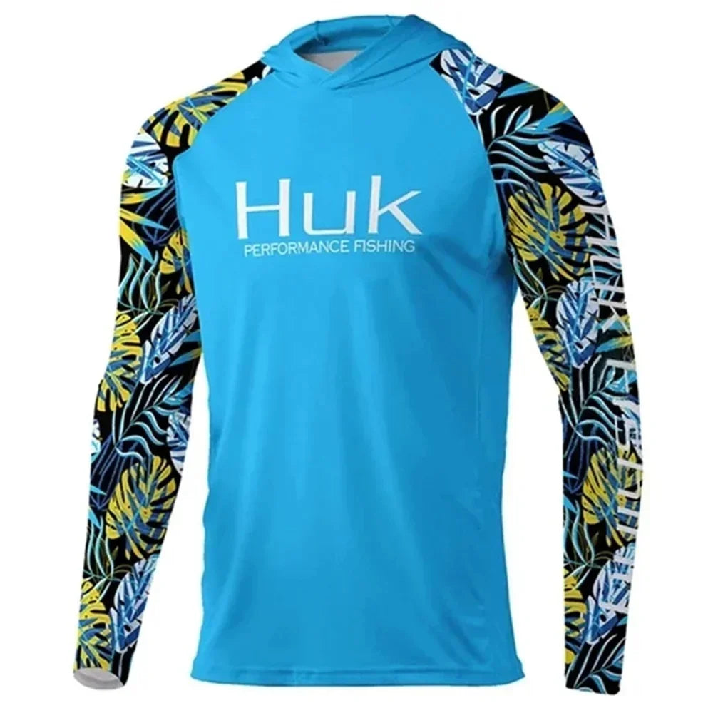 Performance Fishing Hoodie – Men's UPF 50+ Long Sleeve UV Sun Protection Shirt for Outdoors & Angling