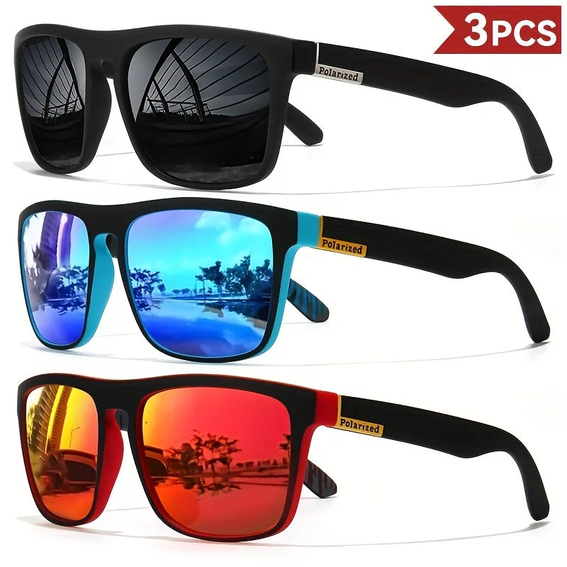 Polarized Square Sunglasses for Fishing & Driving – Men & Women - Square Frame 3PCS-2 Nova Fishing & Outdoors