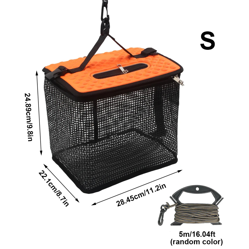 Portable Foldable Floating Mesh Fish Basket and Minnow Bucket S Nova Fishing & Outdoors