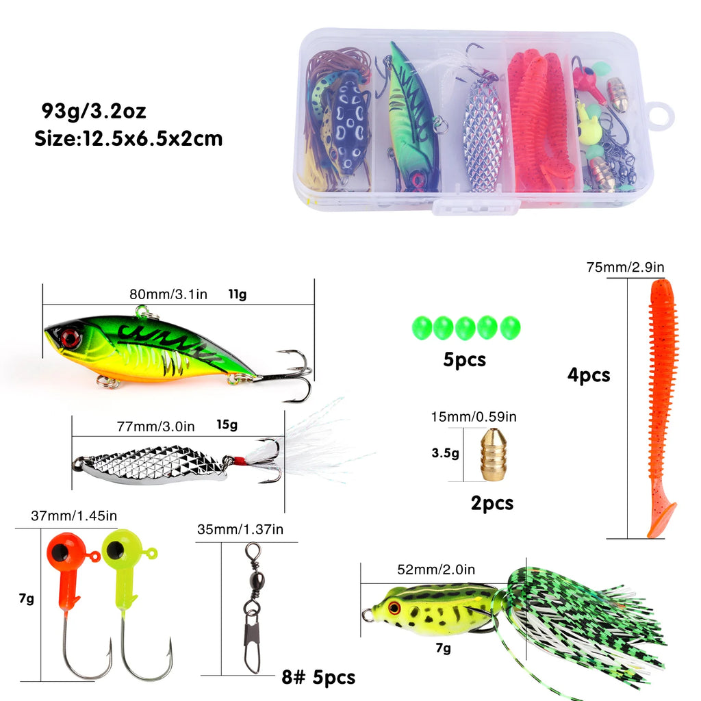Nova Freshwater Fishing Starter Pack - Soft Plastics, Jigheads, and Rigging Hardware Box Combo