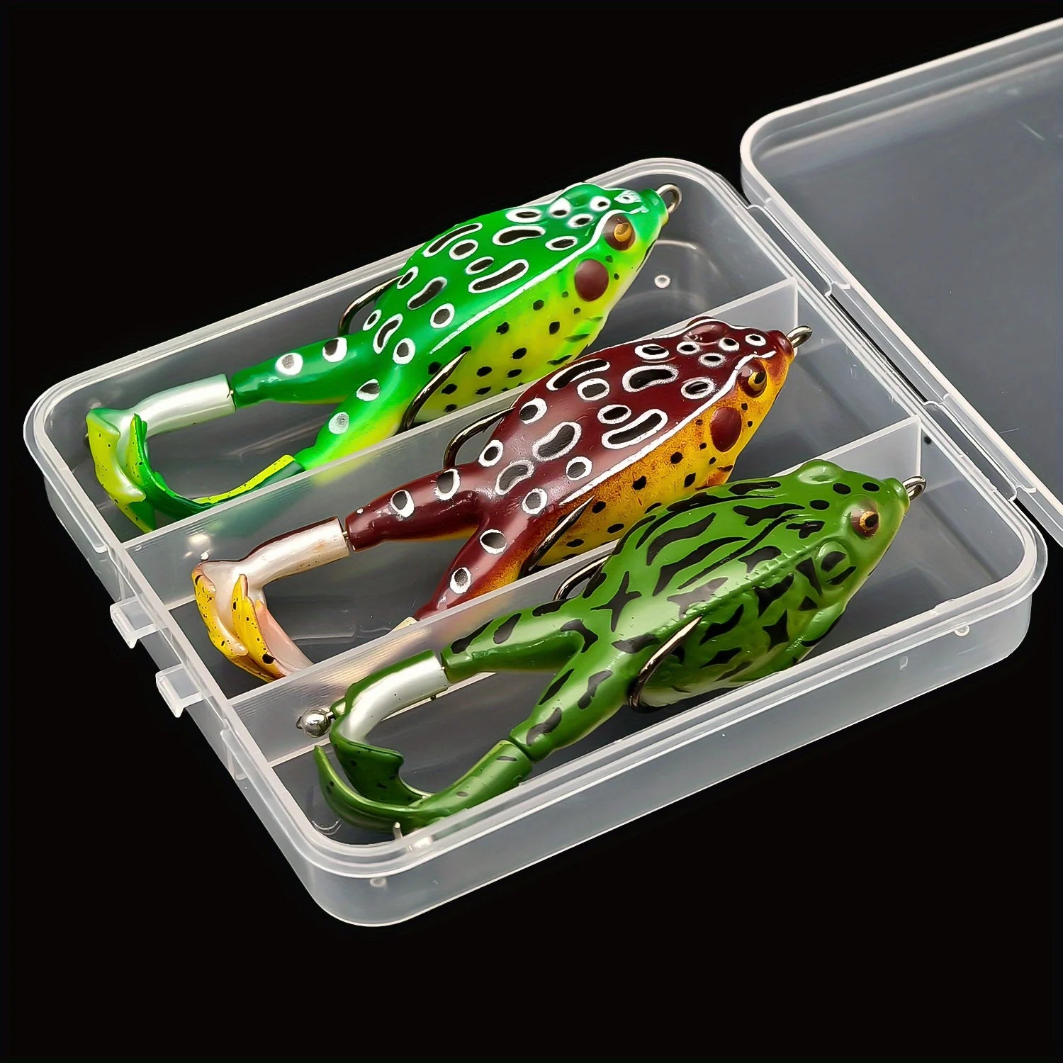Nova 3Pcs Premium Topwater Frog & Duck Shaped Fishing Lures Set with Tackle Box Soft Baits for Bass FCP29-553 Nova Fishing & Outdoors