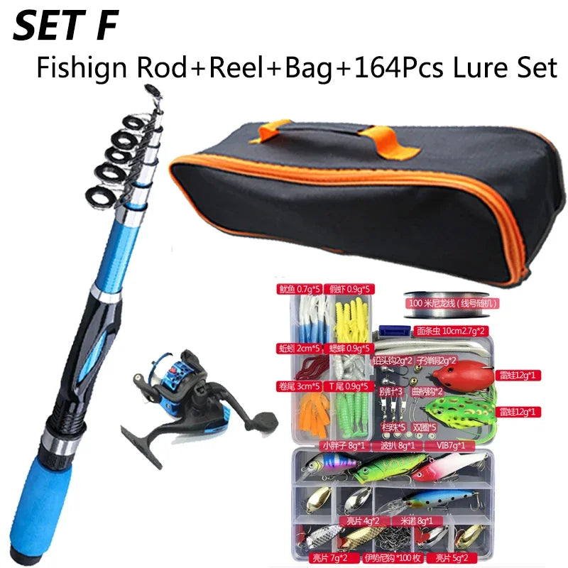 All-in-One 1.2M Telescopic Fishing Kit with Reel and Accessories SetF Nova Fishing & Outdoors