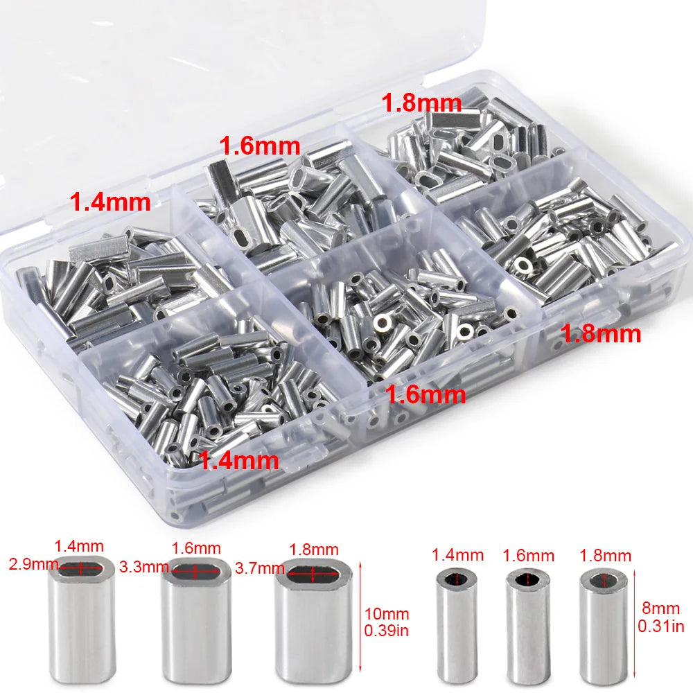 Nova Aluminum Crimp Sleeves – Oval & Round Leader Crimps for Wire Rigs (120pc Box)