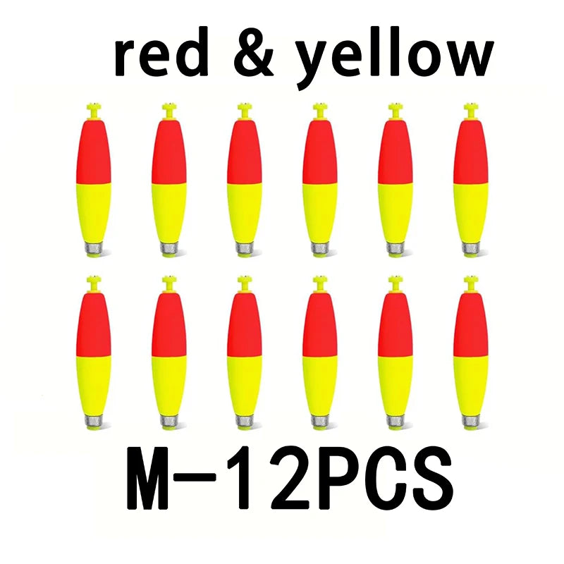 Nova Weighted Snap-On Corks – EVA Foam Peg Floats for Crappie & Panfish (12-Pack) M red yellow Nova Fishing & Outdoors