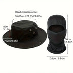 Nova Camouflage Boonie Hat with Balaclava Suit Foldable Wide Brim Fishing Cap Brown