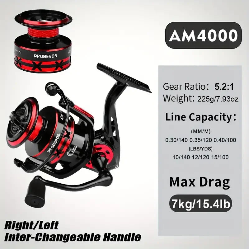 5.2:1 Spinning Reel – 1000-6000 Size with 9kg Max Drag 4000 Series Nova Fishing & Outdoors