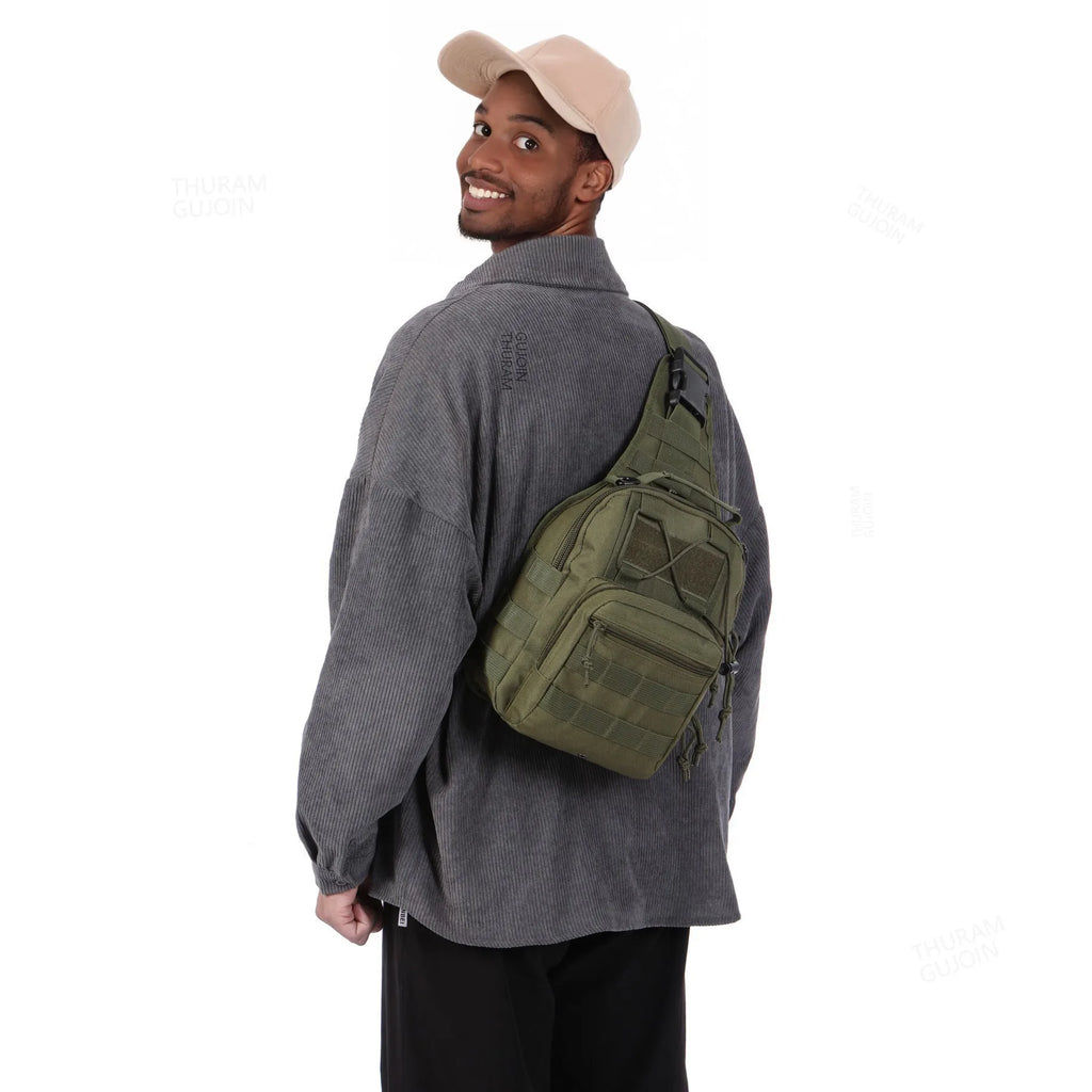 Nova Tactical Sling Shoulder Bag Waterproof Crossbody Backpack for Fishing Camping Everyday Carry