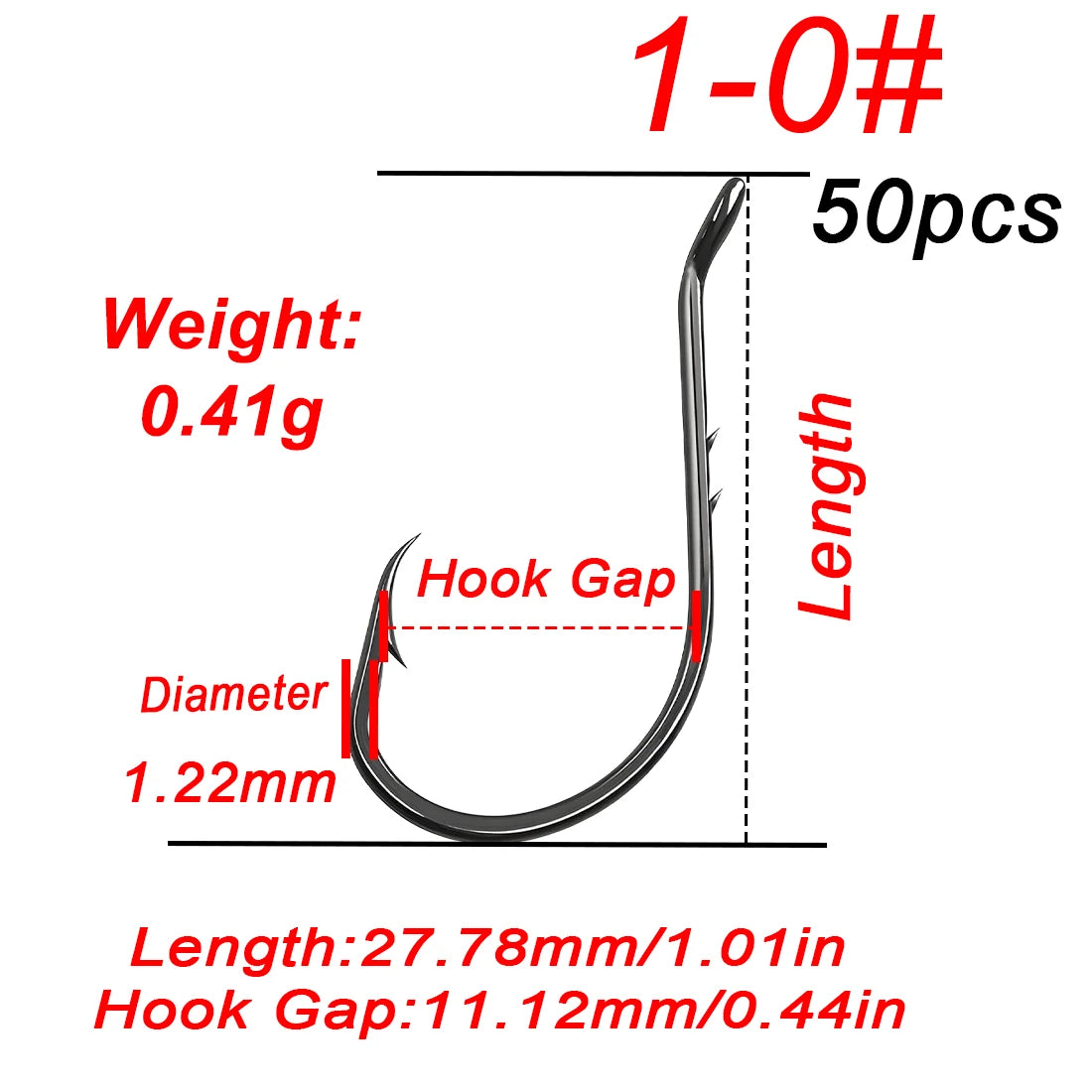 Nova Octopus Baitholder Hooks – 2X Sharp Barbed Beak Hooks, Closed Eye Saltwater (50pc) Size 1-0 50PCS Nova Fishing & Outdoors