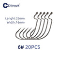 Nova Wide Gap Worm Hooks – Offset EWG Hooks for Bass & Soft Plastics, Carbon Steel (20-Pack)