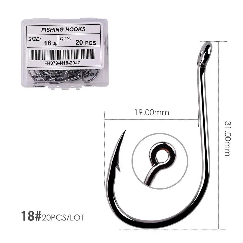 Nova Offset Circle Hooks – Sizes #1 to 5/0, Live Bait Fishing Hooks (20/50 Pack) Size 18 - 20pc Nova Fishing & Outdoors