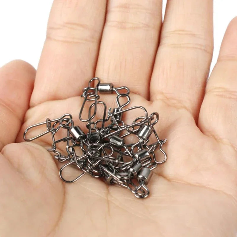 Nova Duo-Lock Snap Swivels – Rolling Bearing Connectors, Sizes 4-12# (50-200pc)