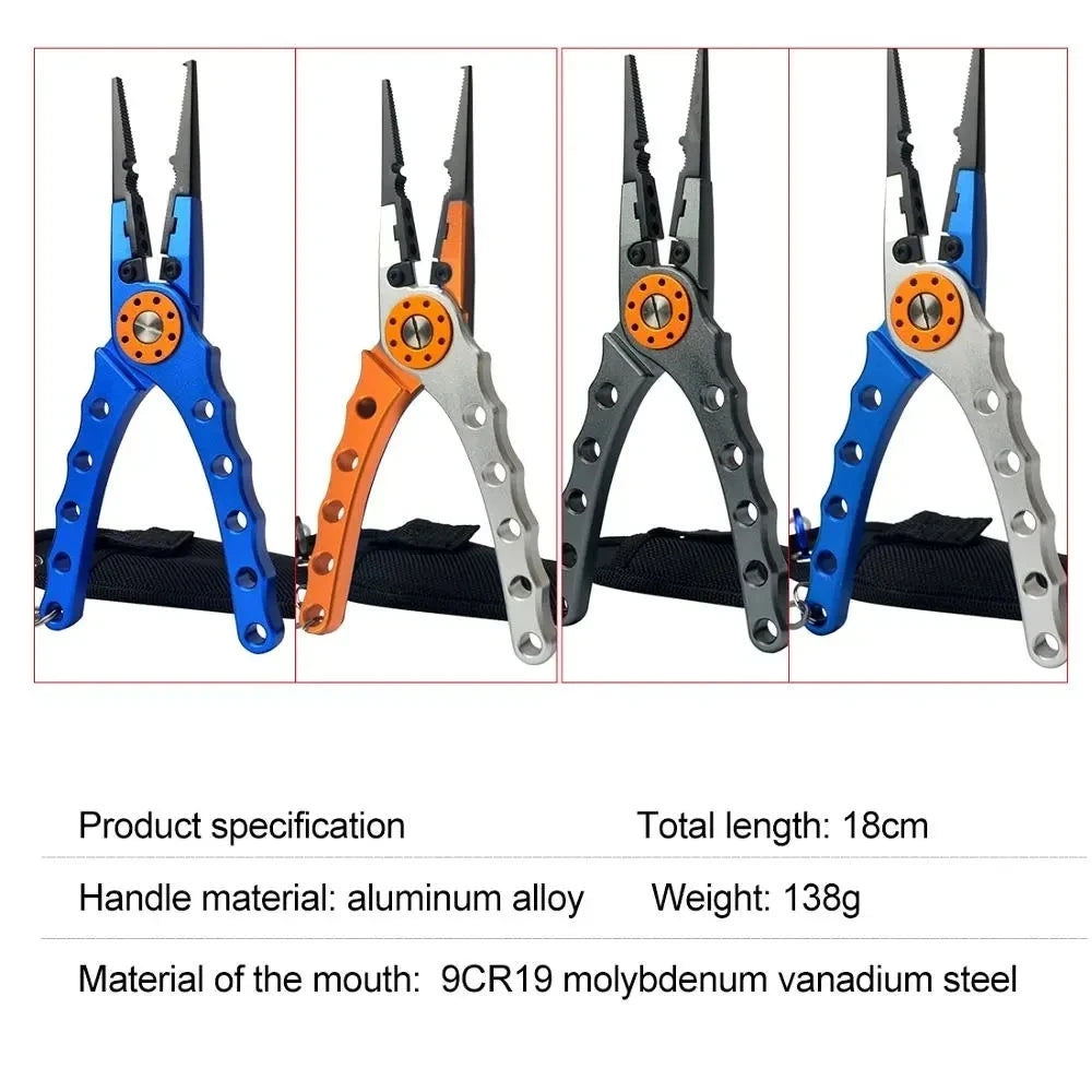 Nova Multifunctional Fishing Pliers Aluminum Alloy Braid Line Cutter Hook Remover Tool with Lanyard