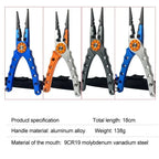Nova Multifunctional Fishing Pliers Aluminum Alloy Braid Line Cutter Hook Remover Tool with Lanyard