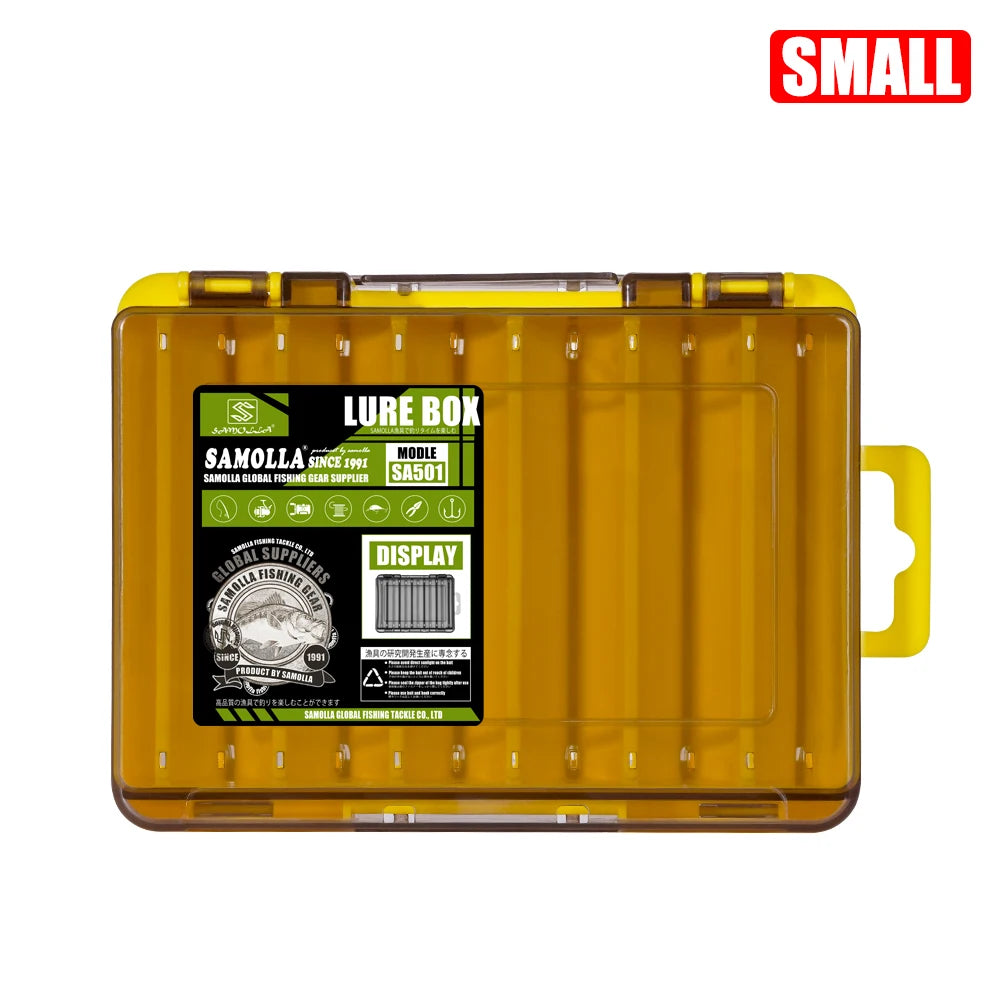 Dual-Compartment Tackle Box – Lure & Bait Storage Yellow Small Nova Fishing & Outdoors