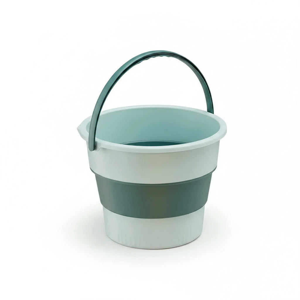 Collapsible Fishing Water Bucket – 5L, 10L & 17L Portable Folding Container Green-5L Nova Fishing & Outdoors