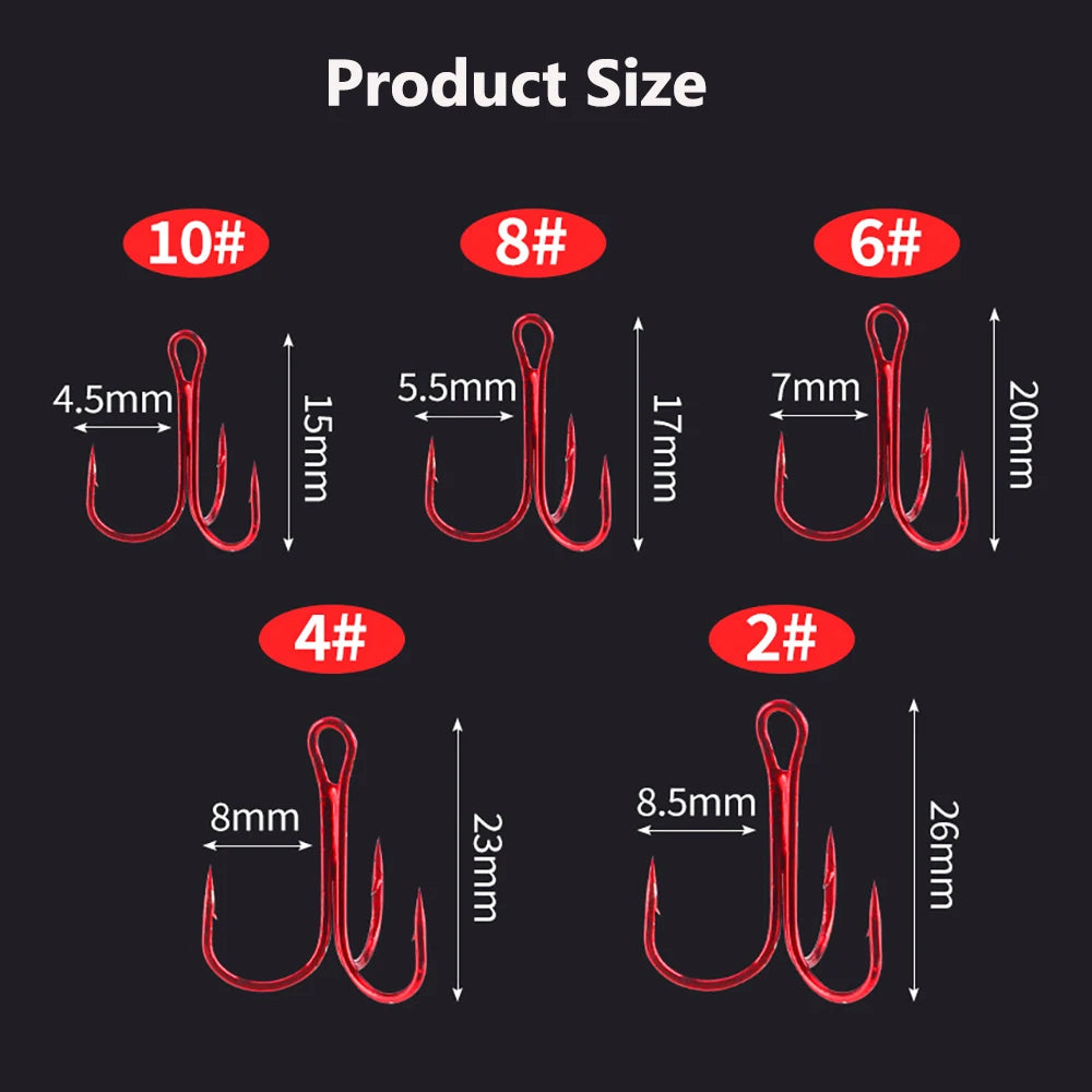 Nova Treble Hook Box – Barbed Carbon Steel Trebles for Lures & Sea Fishing (50pc)