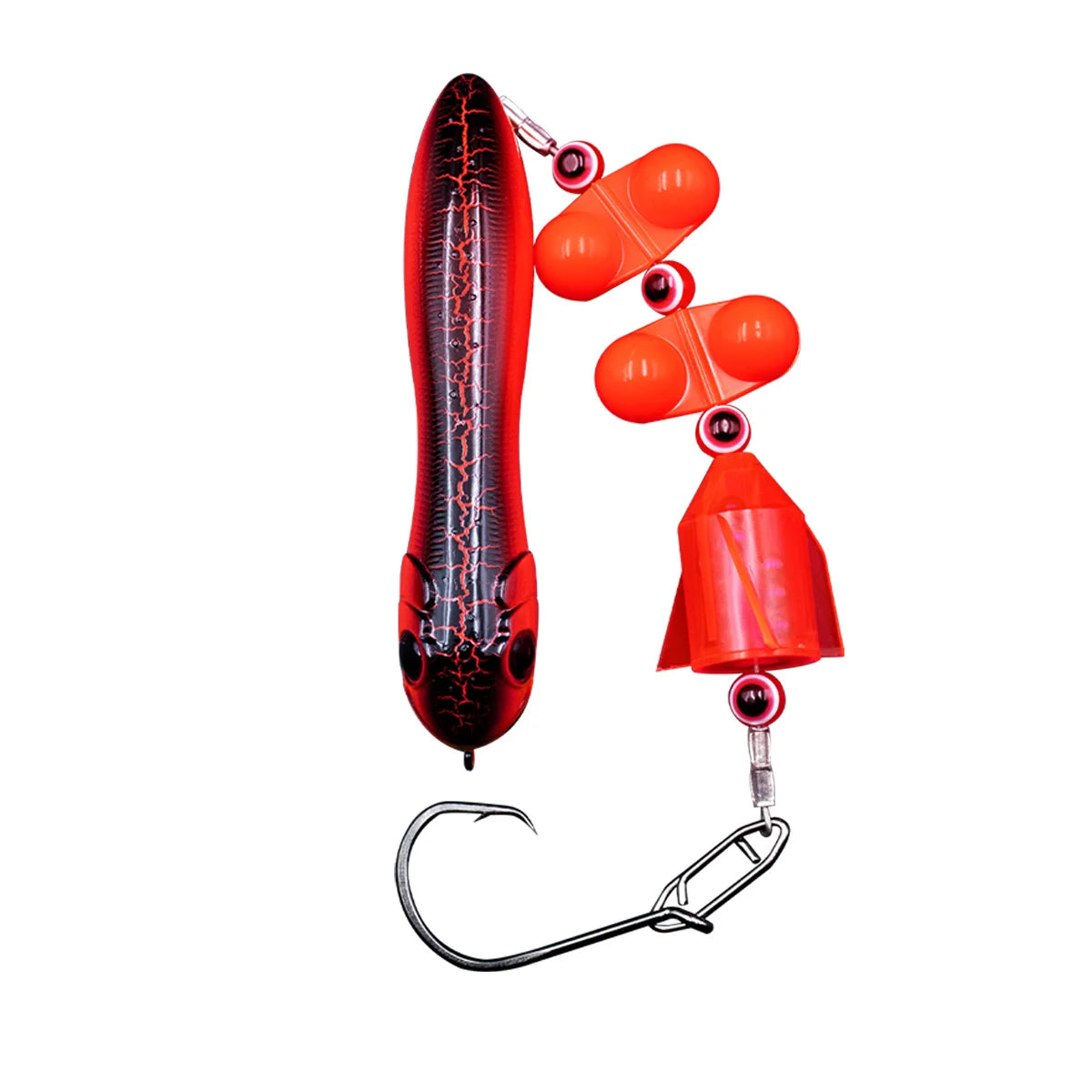 Nova Catfish Rigs – Pre-Tied Circle Hook Rigs with Float & Rattle Bead, 6/0-8/0 Red 0 Nova Fishing & Outdoors