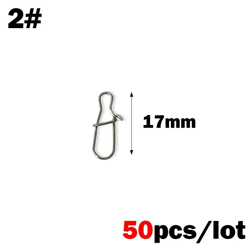 Nova Pin Swivels – Stainless Steel Rolling Swivel Lure Clips, Saltwater (50pc)