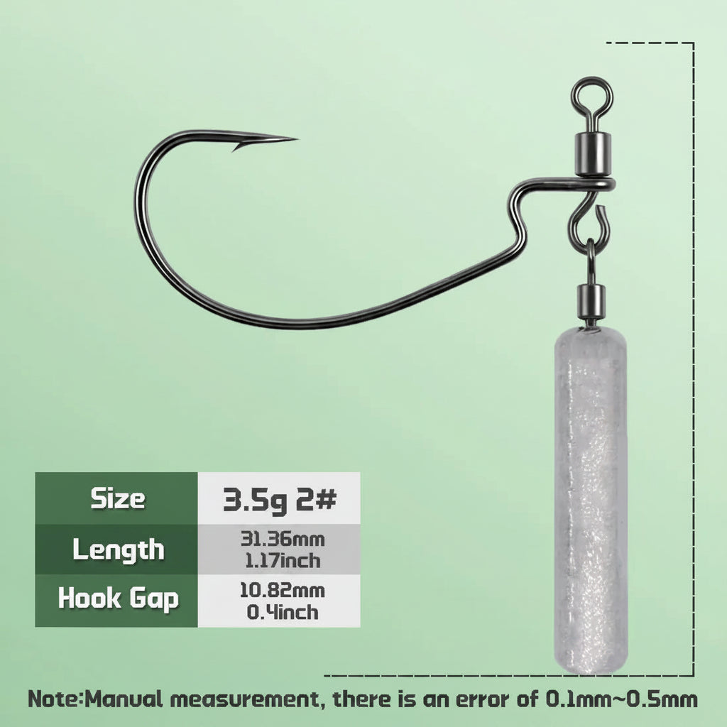 Nova Drop Shot Rig Kit – Pre-Weighted EWG Hooks with Sinker for Bass (5-Pack) 3.5g 2Hook Nova Fishing & Outdoors