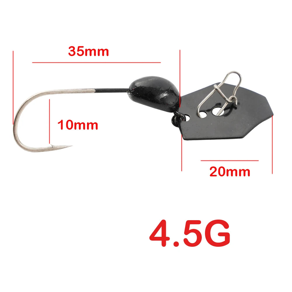 Nova 5pcs Jig Head Hook with Spinner 4.5g Lure Hook DIY Soft Worm Wobbler Fishing Tackle