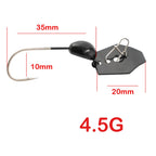 Nova 5pcs Jig Head Hook with Spinner 4.5g Lure Hook DIY Soft Worm Wobbler Fishing Tackle