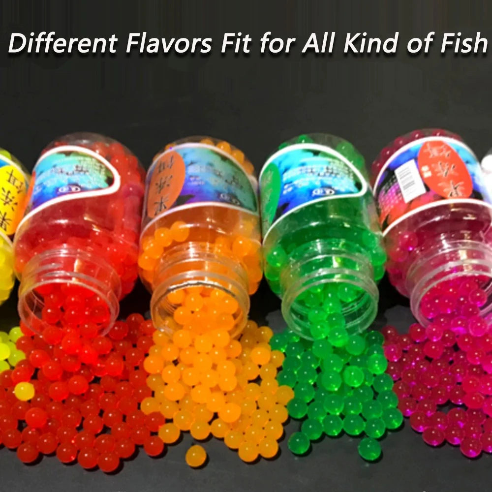 Nova Carp Fishing Bait - 300pcs Soft Jelly Lure Pills with Honey Attractant Flavor, 0.22 Inch Fish Eggs