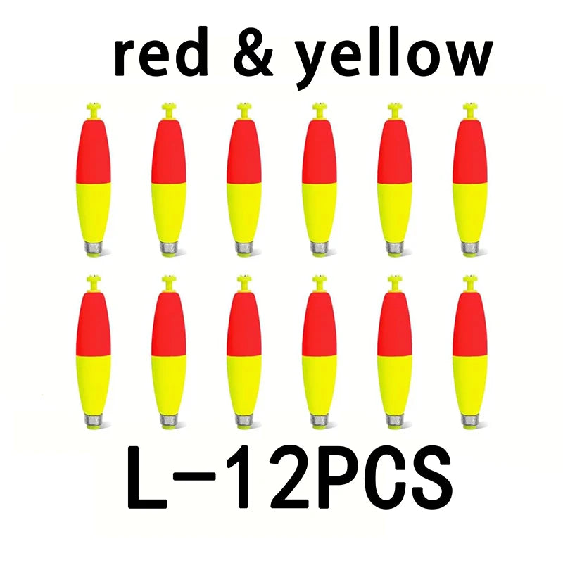 Nova Weighted Snap-On Corks – EVA Foam Peg Floats for Crappie & Panfish (12-Pack) L red yellow Nova Fishing & Outdoors