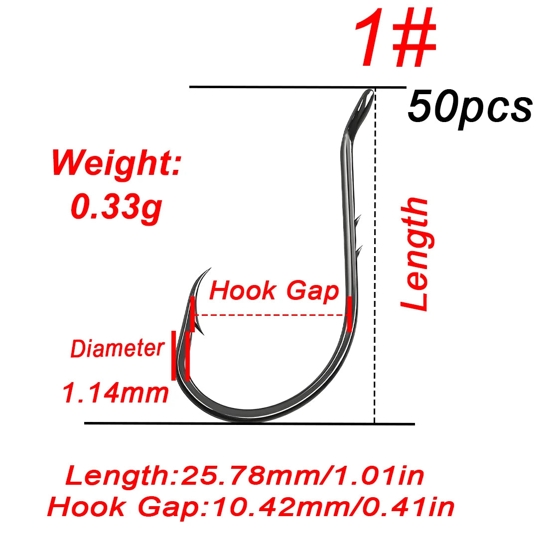 Nova Octopus Baitholder Hooks – 2X Sharp Barbed Beak Hooks, Closed Eye Saltwater (50pc) Size 1 50PCS Nova Fishing & Outdoors