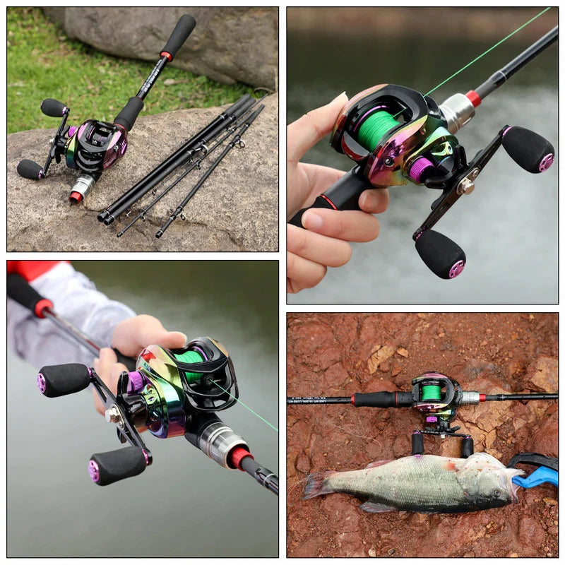Nova Pro-Series BaitCasting Combo – 1.8m/2.1m Carbon Fiber Rod & 7.2:1 High-Speed Reel Nova Fishing & Outdoors