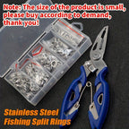 Nova Stainless Steel Split Rings – Heavy-Duty Lure Connectors with Pliers (100/200pc)