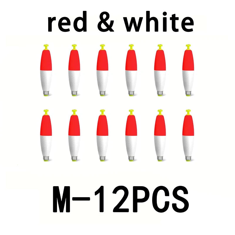 Nova Weighted Snap-On Corks – EVA Foam Peg Floats for Crappie & Panfish (12-Pack) M red white Nova Fishing & Outdoors