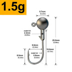 Jig Head Assortment – 30pcs, 1g to 28g Round Head Hooks for Soft Lures 1.5g 30 Pieces Nova Fishing & Outdoors