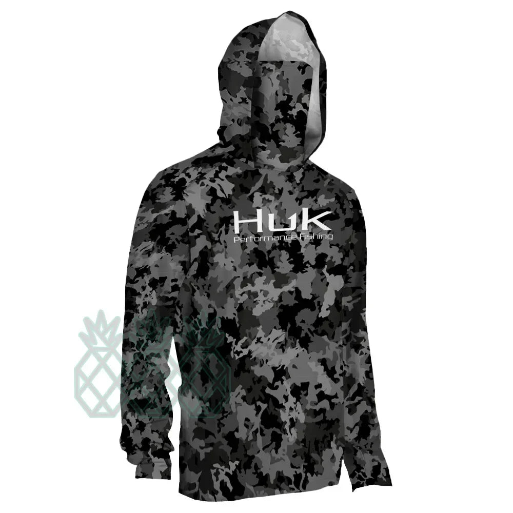 Professional UPF 50+ Sun Protection Fishing Hoodie – Breathable, Long-Sleeve Performance Jersey with Face Mask