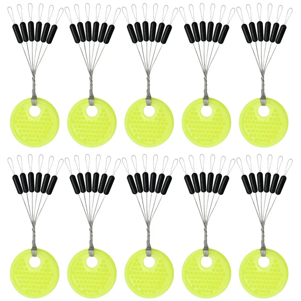 Nova Rubber Space Beans – Oval & Column Bobber Stops for Float Fishing (60pc)