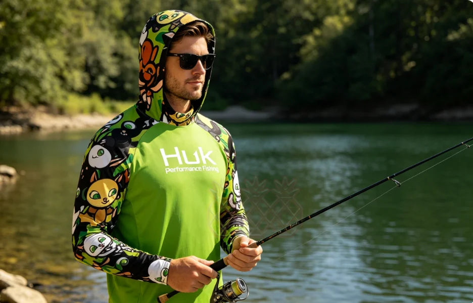 Nova Men's UPF 50+ Fishing Hoodie with Built-In Face Mask