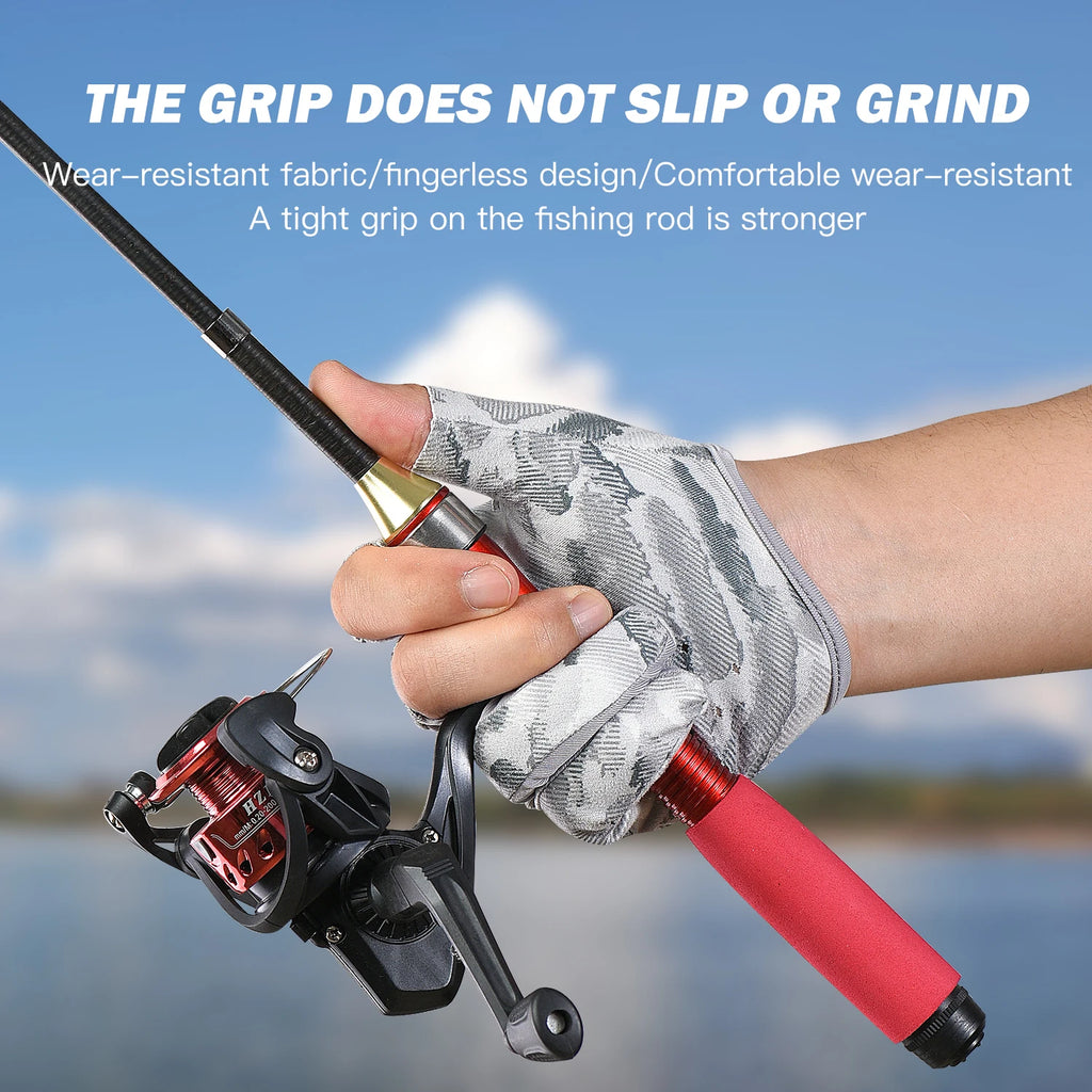 Nova Sun Protection Fishing Gloves – Breathable Anti-Slip Three-Finger Gloves for Men