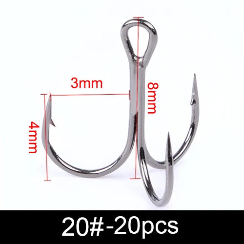 Nova Super Sharp Treble Hooks – High Carbon Steel Barbed Lure Hooks, Sizes 3/0–#14 (10/20-Pack) 20 Nova Fishing & Outdoors
