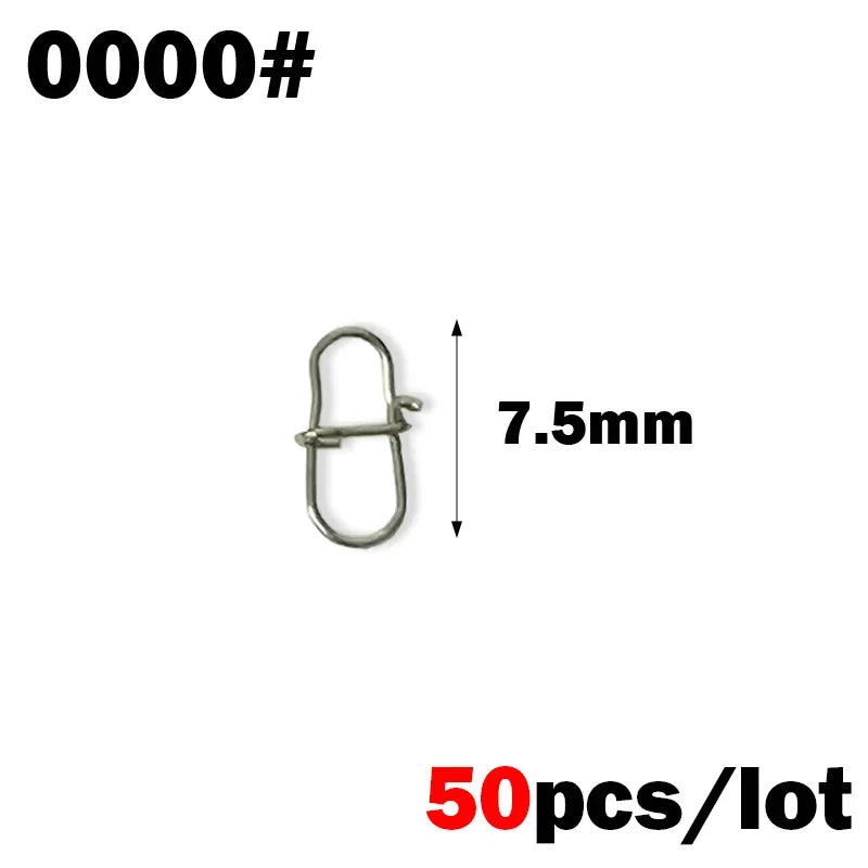 Nova Pin Swivels – Stainless Steel Rolling Swivel Lure Clips, Saltwater (50pc) Size 0000 Nova Fishing & Outdoors