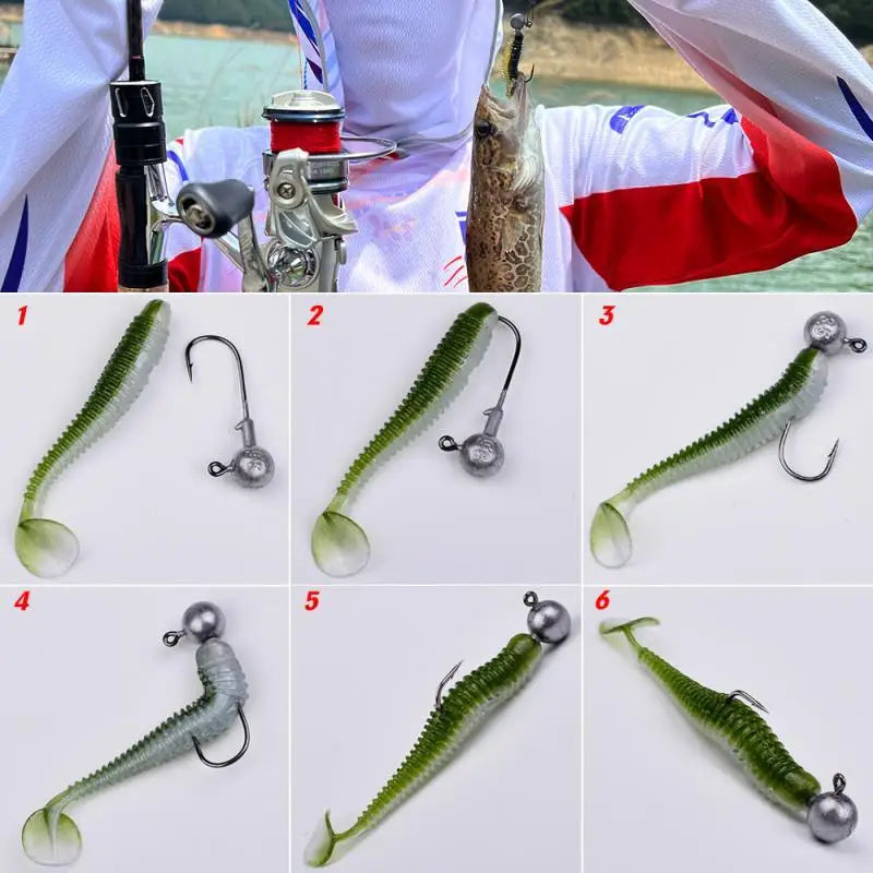 Soft Plastic Worm Lure Assortment Kit – 15/30/50pc Silicone Bass Baits Nova Fishing & Outdoors