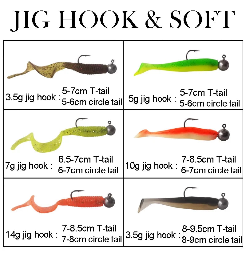 Jig Head Hook Assortment – 1g to 28g Weights for Soft Plastics Nova Fishing & Outdoors