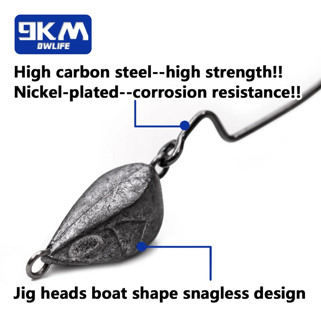 Nova EWG Jig Head Hooks – Weedless Wide Gap Offset Heads for Texas Rigs (10/20-Pack)