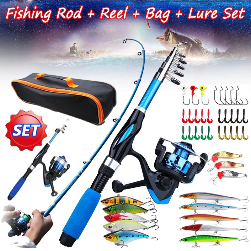 All-in-One 1.2M Telescopic Fishing Kit with Reel and Accessories Nova Fishing & Outdoors
