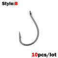Nova Drop Shot Hooks – Stainless Steel Offset Wacky Hooks for Finesse Bass (10-Pack)